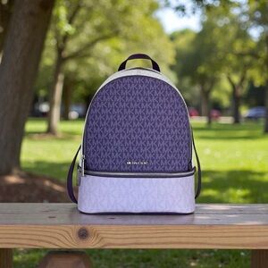 Michael Kors Lavender and Cream Backpack